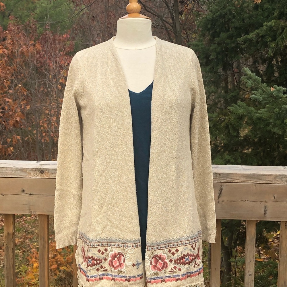 Johnny Was silk/ cotton cardigan size small